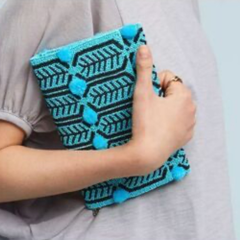 Anthropologie Blue and Black Clutch